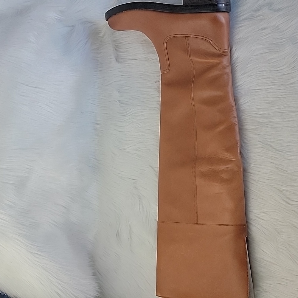 J.CREW‎ Tan Leather Over-The-Knee Fold Over Preppy Western Equestrian Boots 8.5 - Picture 2 of 16